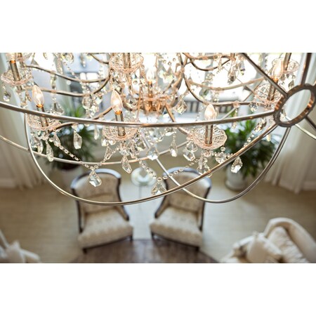 Elegant Lighting Geneva 25 light Polished nickel Chandelier Clear Royal Cut crystal 1130G60PN/RC